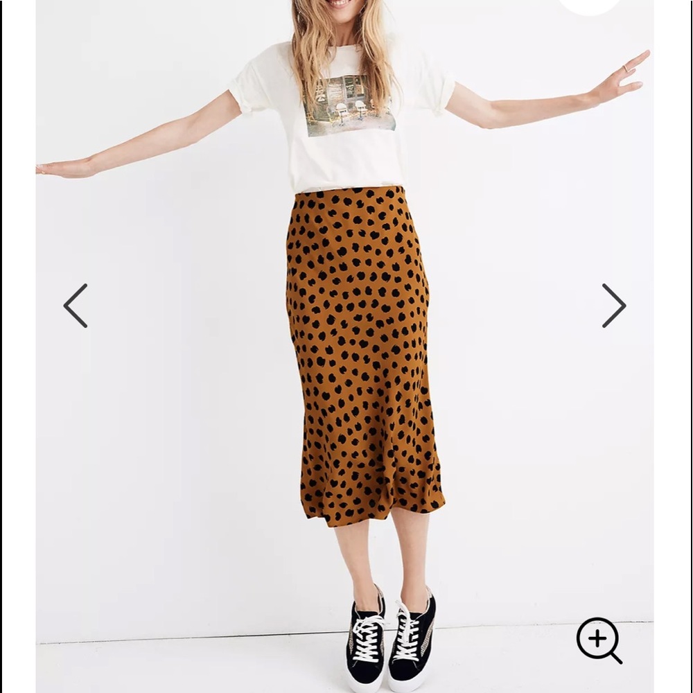 NWT Madewell Midi Slip Skirt in Painted Spots